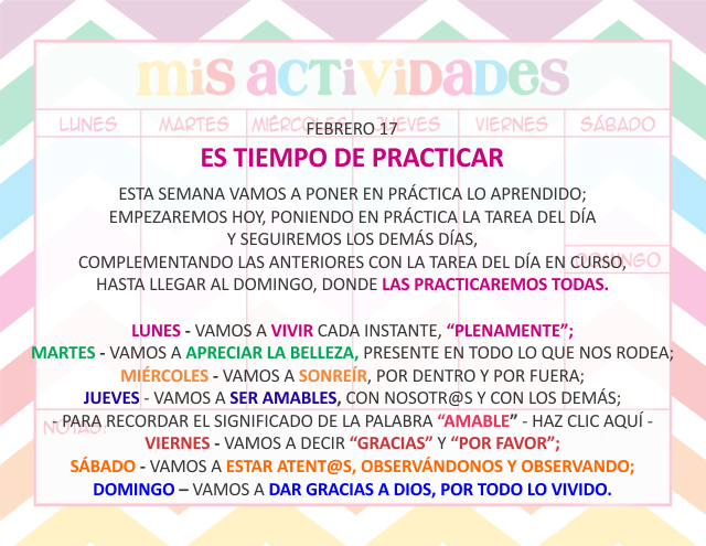 Es tiempo de practicar